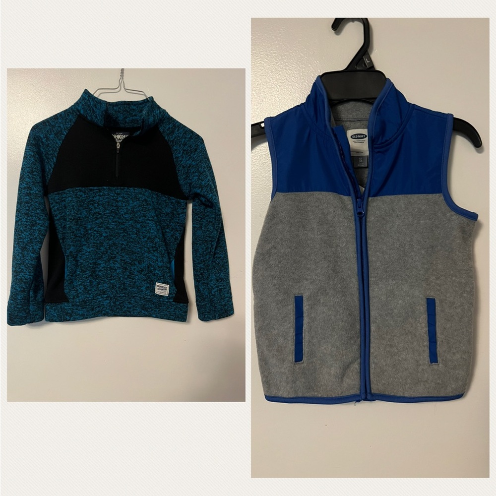 Blue and Black Pullover with Gray and Blue Vest